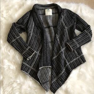 Striped anthro sparrow open cardigan sweater